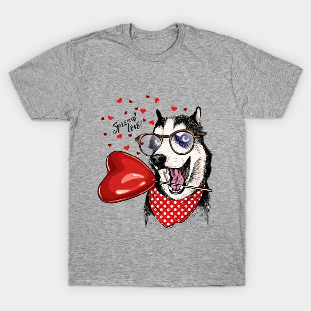 Spread Love Dog T-Shirt by AttireCafe